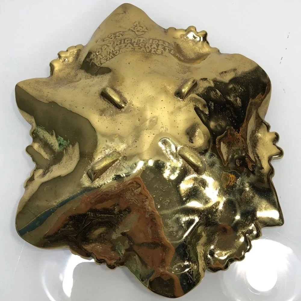 Lemon Leaves Brass Tray Virginia Metalcrafters - Picture 7 of 10